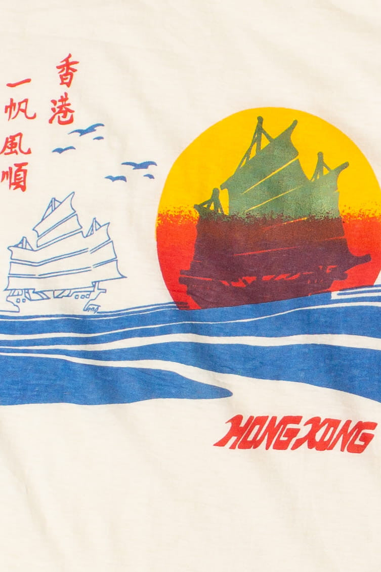 Vintage Hong Kong Ship Print Lightweight T-Shirt