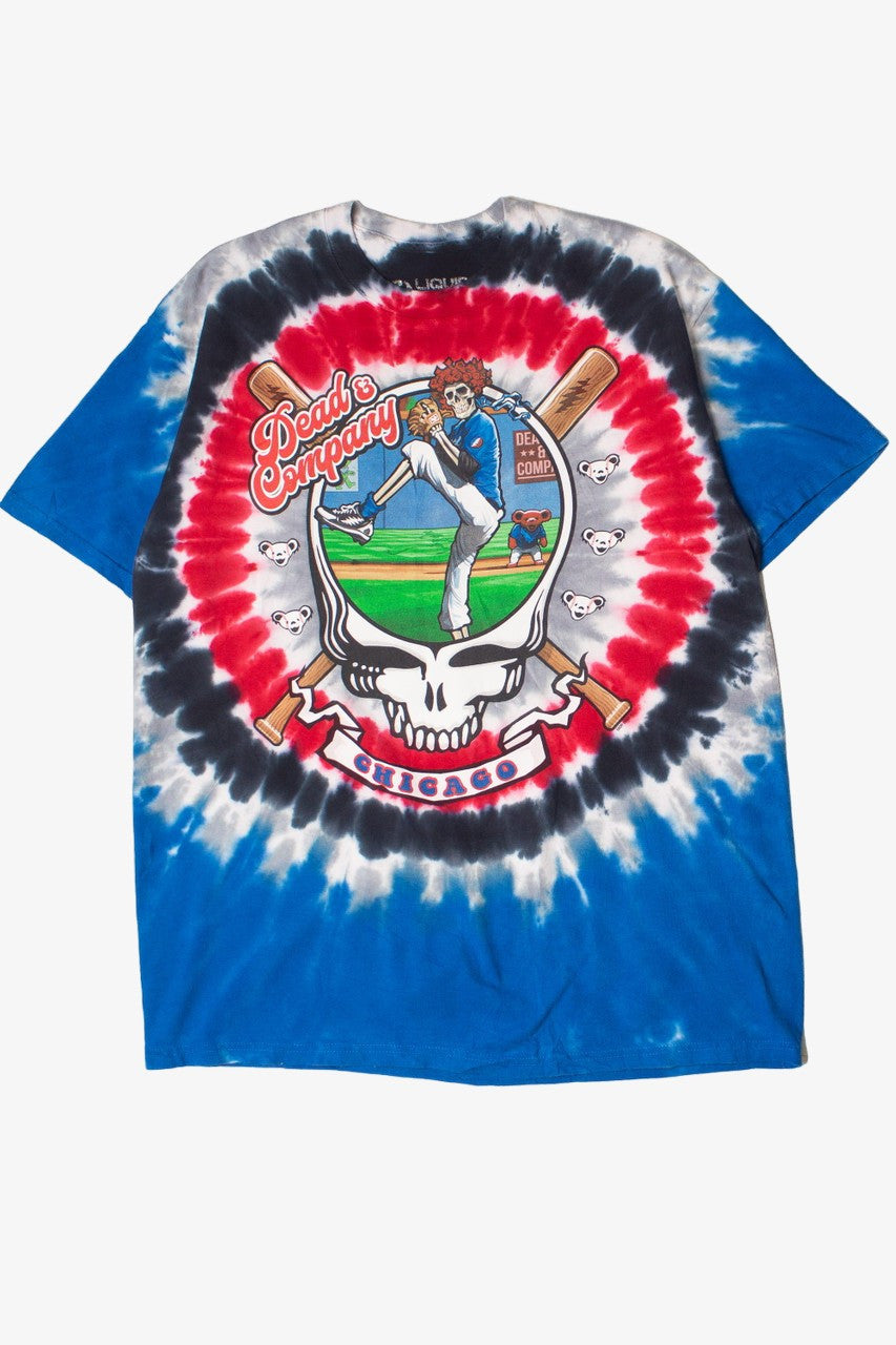 Dead & Company Grateful Dead Chicago Liquid Blue Tie Dye T-Shirt (2022)