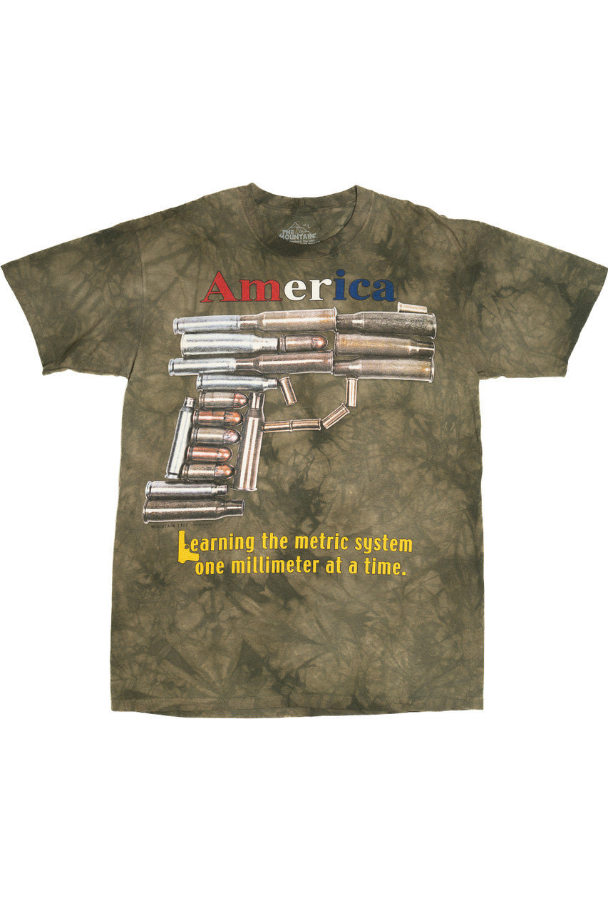 America "One Millimeter At A Time" Green Tie Dye T-Shirt