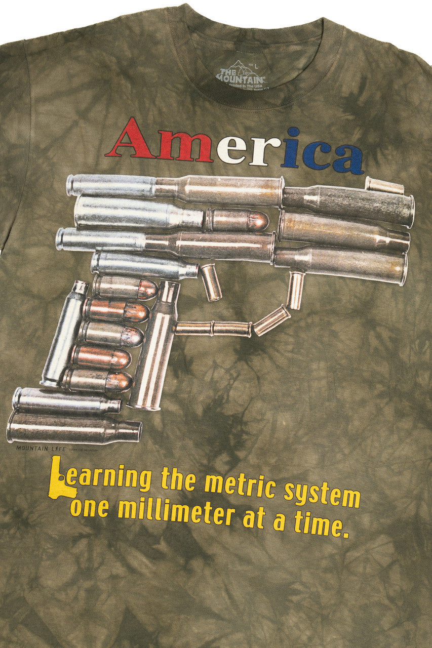 America "One Millimeter At A Time" Green Tie Dye T-Shirt