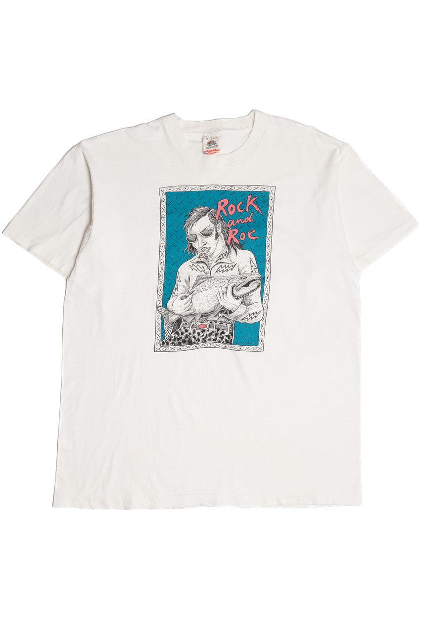 Vintage Ray Troll "Rock And Roe" Illustration T-Shirt