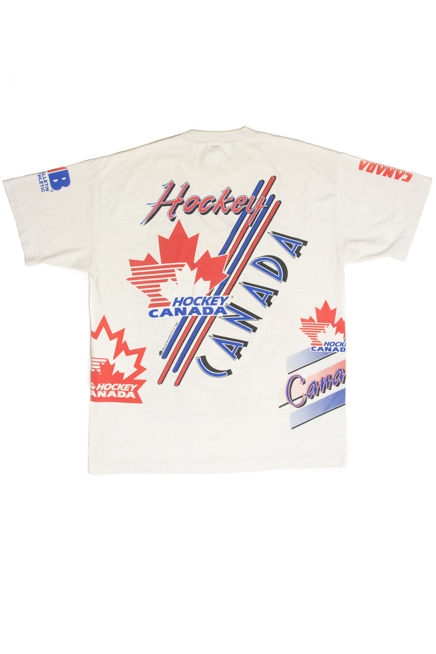 Vintage Canada Hockey All Over Print T-Shirt (1992)