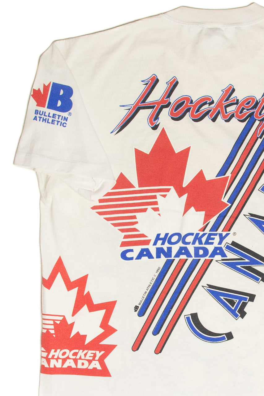 Vintage Canada Hockey All Over Print T-Shirt (1992)