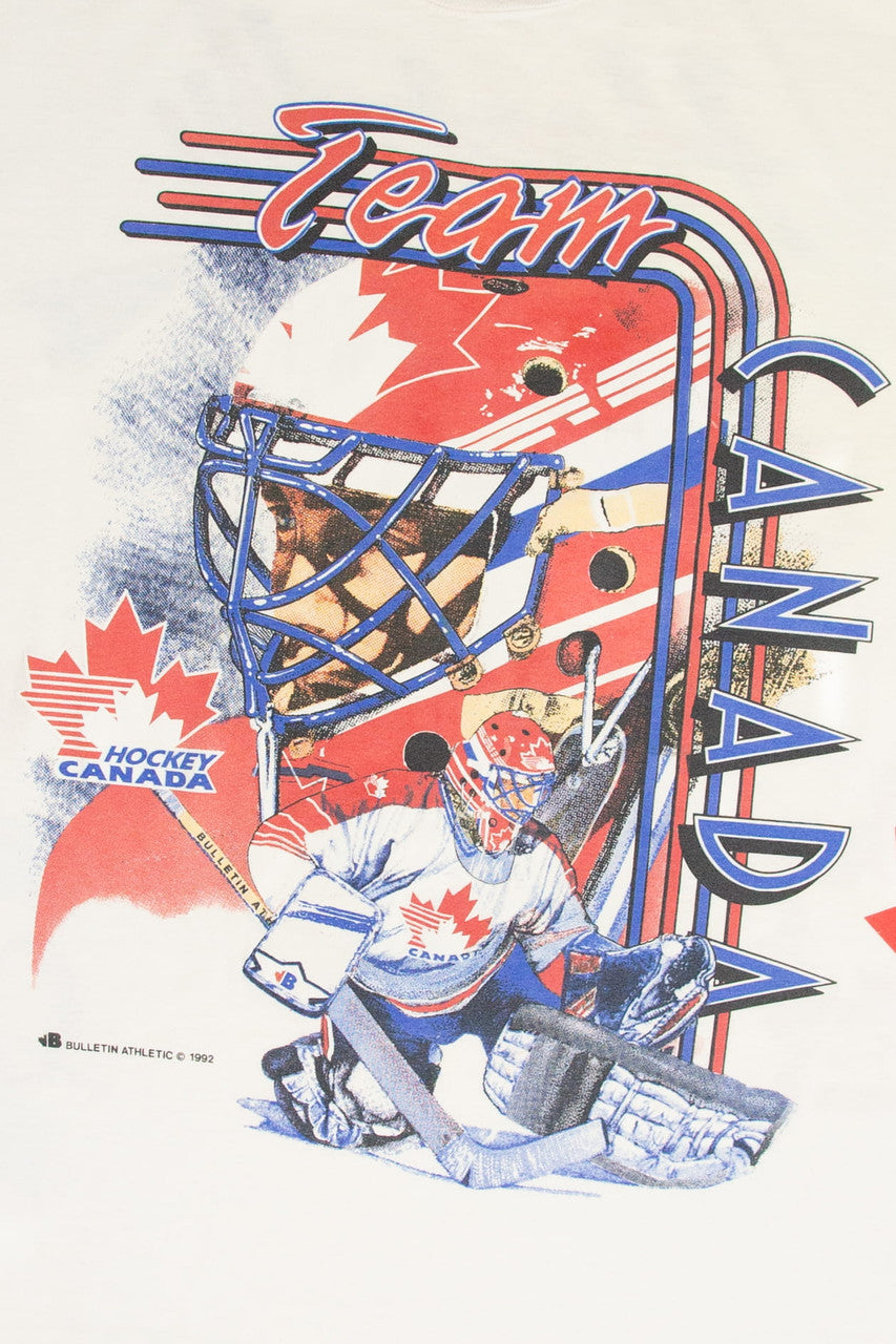 Vintage Canada Hockey All Over Print T-Shirt (1992)