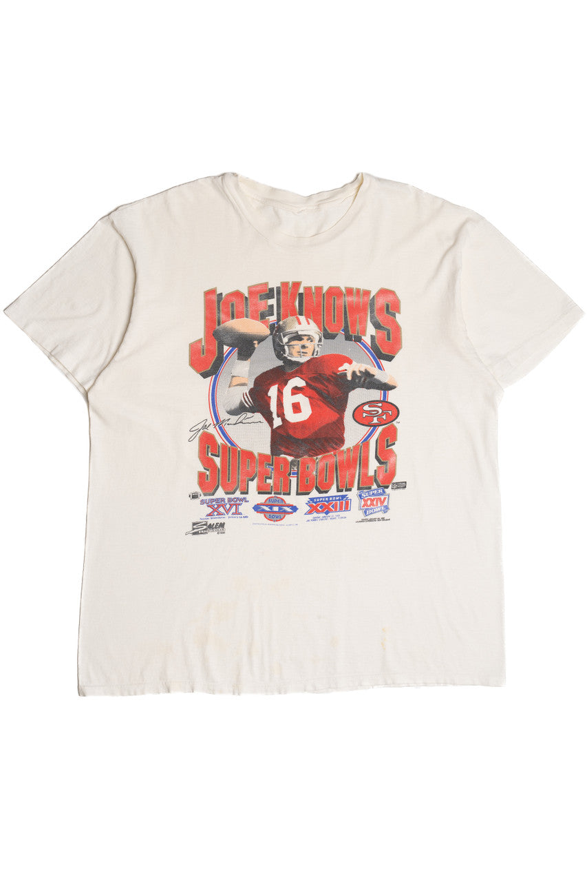 Vintage Joe Montana "Joe Knows Super Bowls" SF 49ers T-Shirt