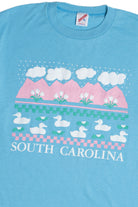 Vintage "South Carolina" Pastel Embossed Print T-Shirt