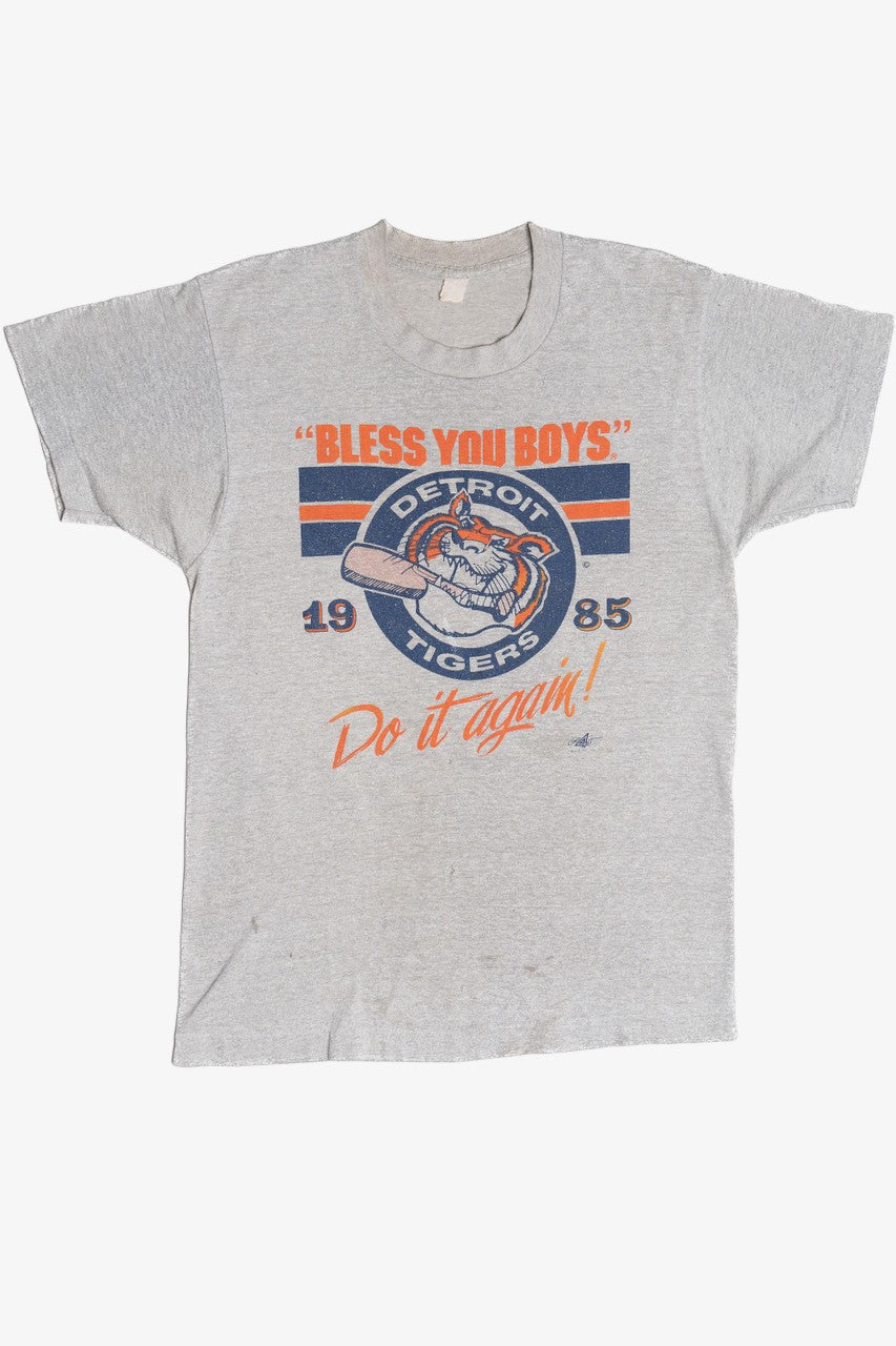 Vintage 1985 Detroit Tigers "Bless You Boys! Do It Again!" MLB T-Shirt