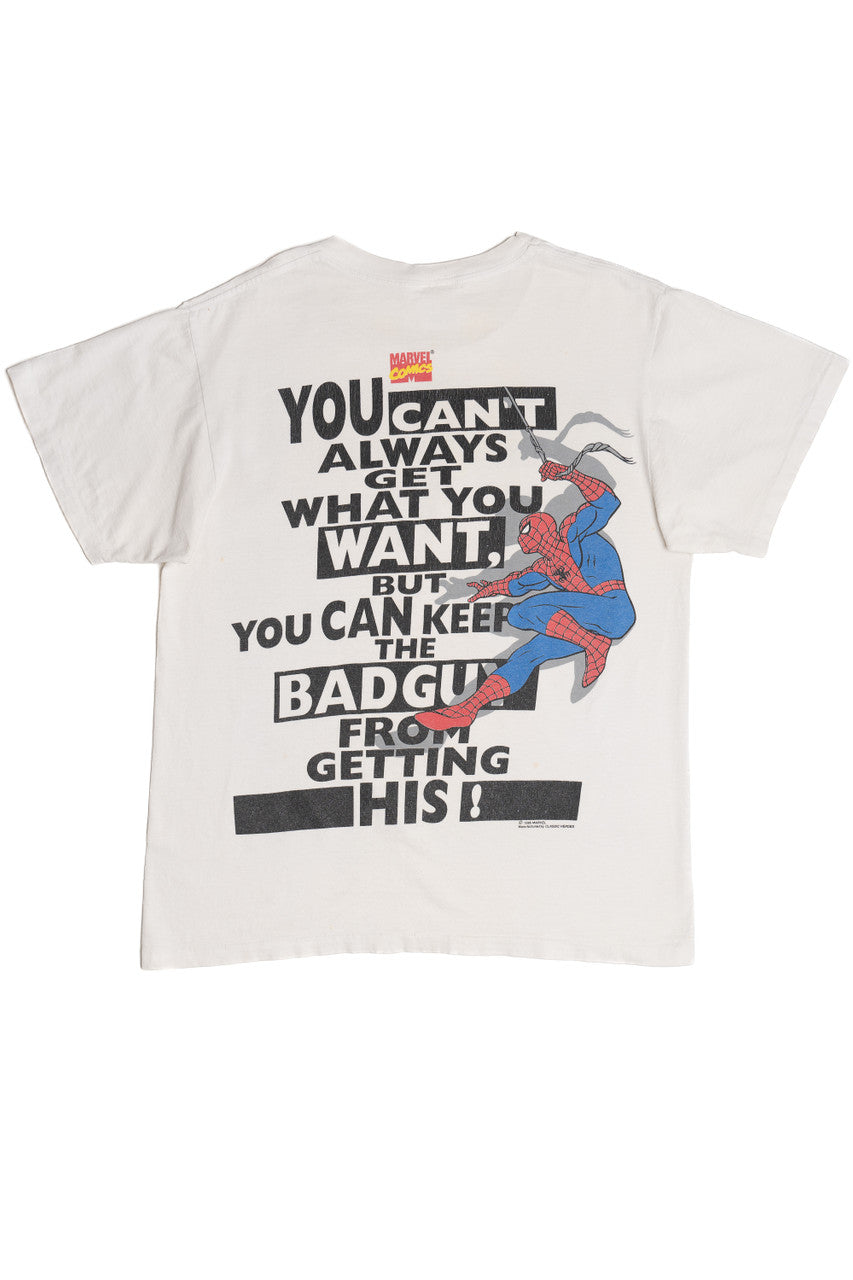 Vintage 1995 Marvel Comics Spiderman "You Can't Always Get What You Want" T-Shirt