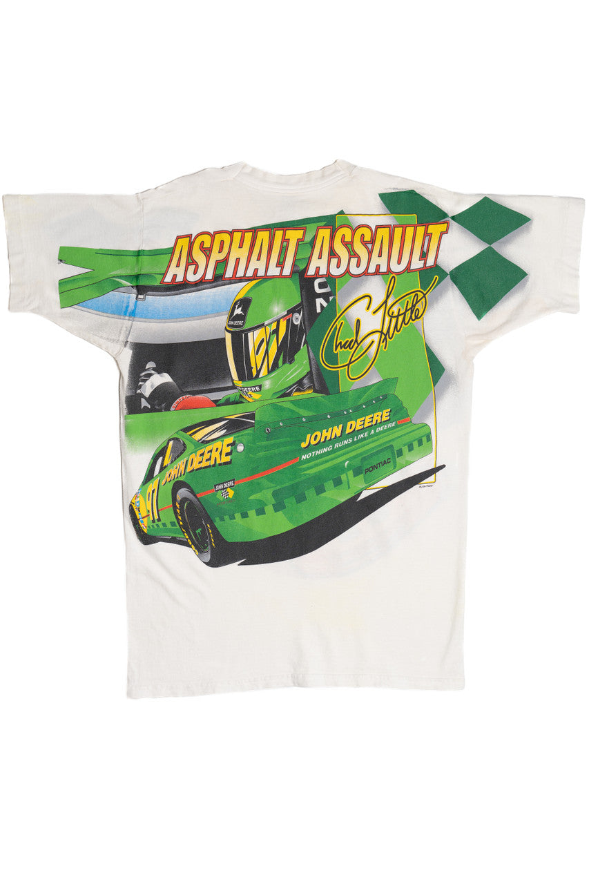 Vintage Chad Little "John Deere Motorsports" All Over Print Racing T-Shirt