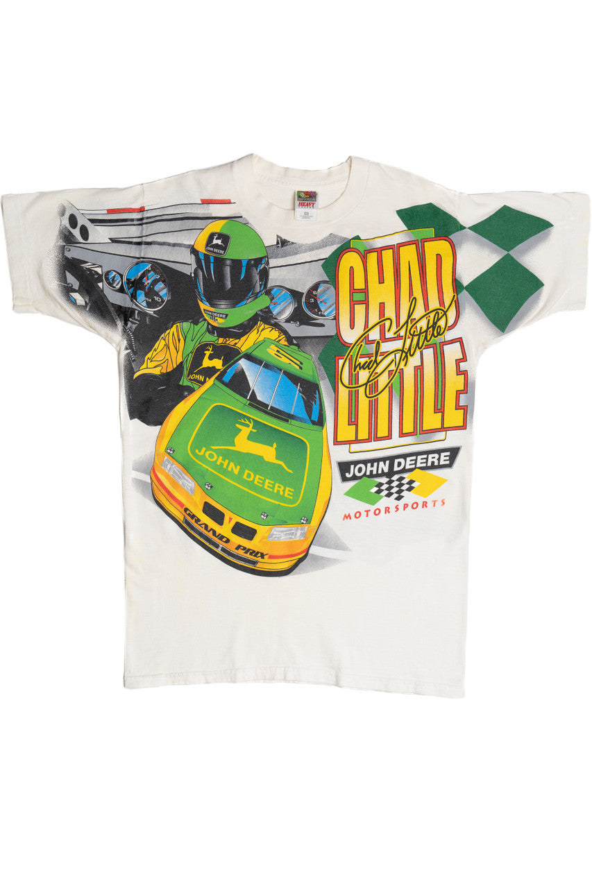 Vintage Chad Little "John Deere Motorsports" All Over Print Racing T-Shirt