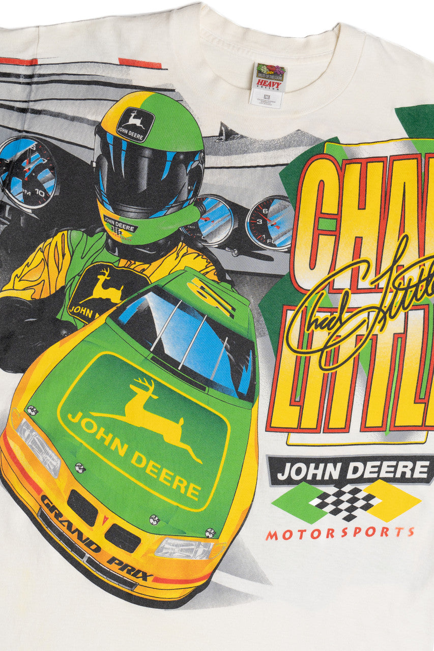 Vintage Chad Little "John Deere Motorsports" All Over Print Racing T-Shirt