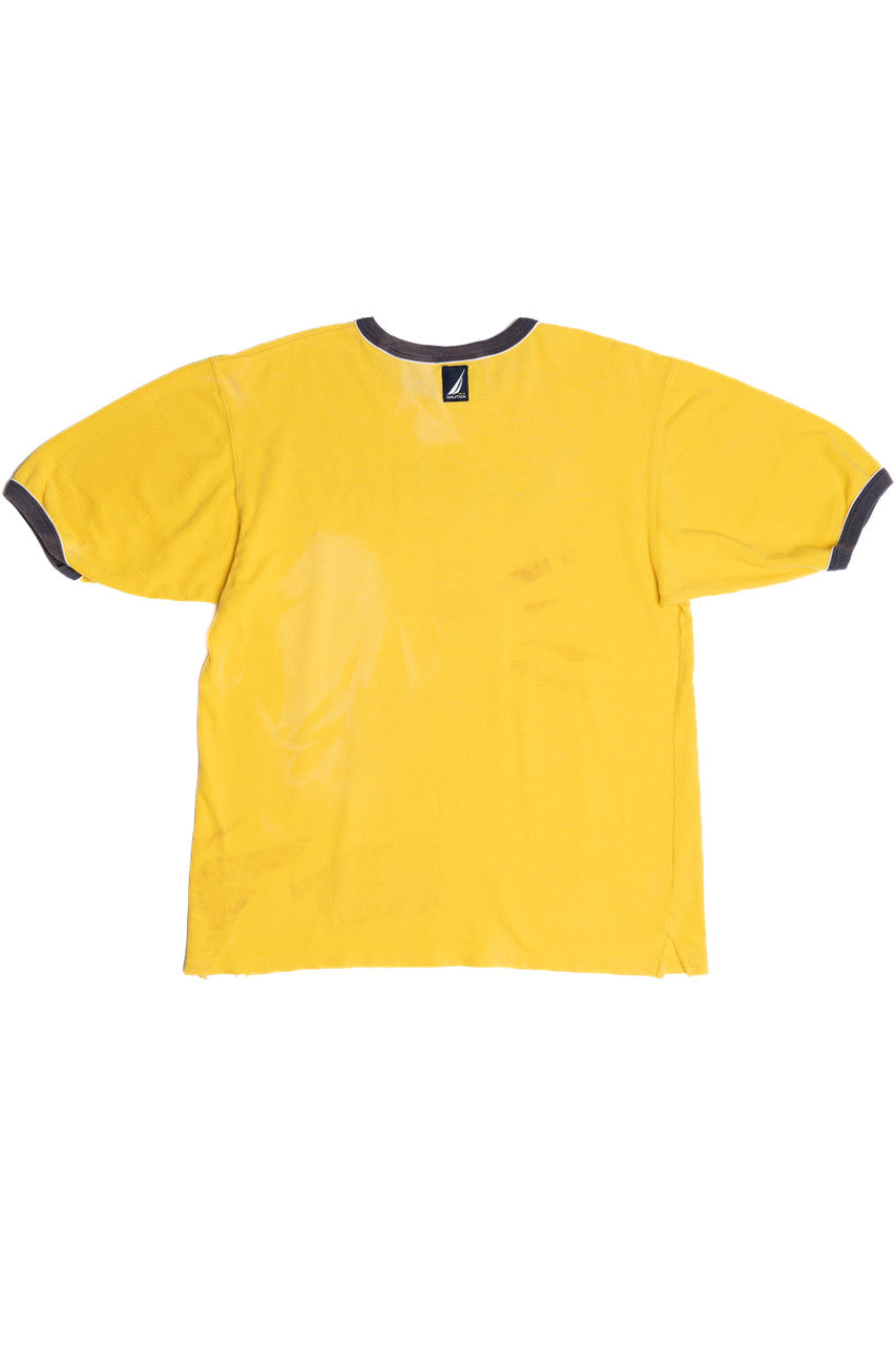 Vintage Nautica Embroidered Logo Ringer T-Shirt