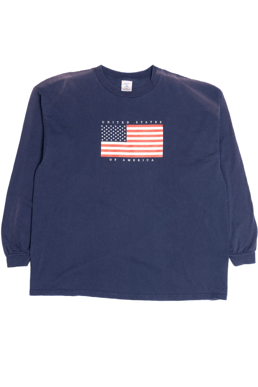 Vintage "United States of America" Flag Long Sleeve T-Shirt