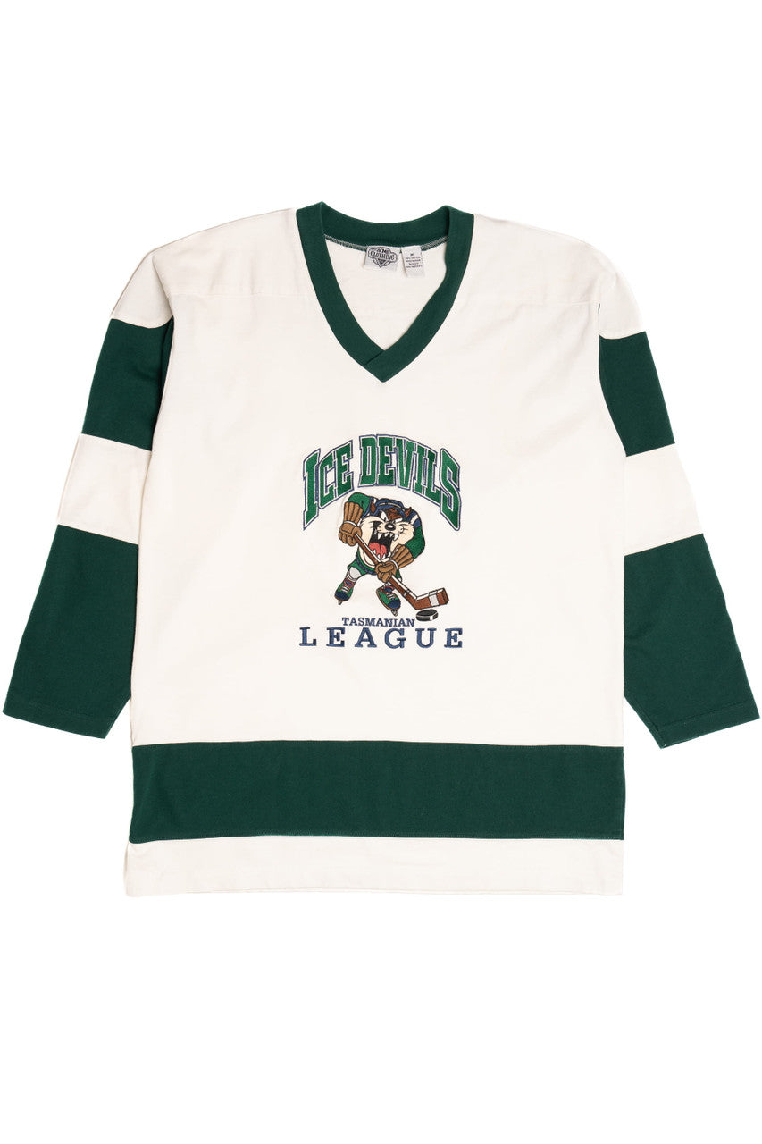 Vintage "Ice Devils" Taz Looney Tunes Hockey Long Sleeve T-Shirt