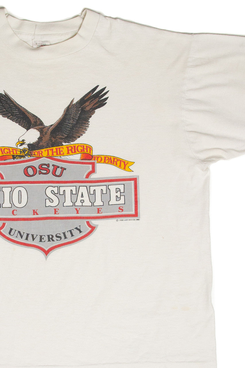 Vintage Ohio State University "Fight For Your Right To Party" T-Shirt (1988) 