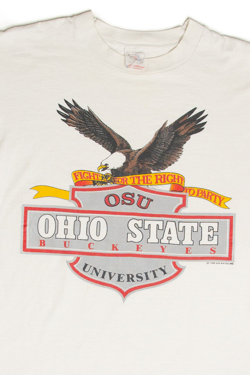 Vintage Ohio State University "Fight For Your Right To Party" T-Shirt (1988) 