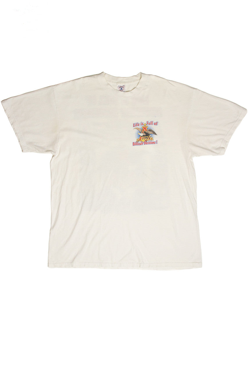 Vintage Anheuser-Busch Difficult Decisions T-Shirt (1990)