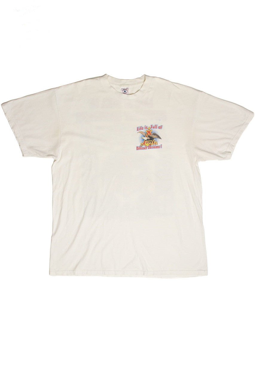Vintage Anheuser-Busch Difficult Decisions T-Shirt (1990)