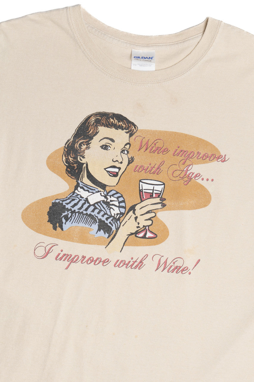 Vintage "I Improve With Wine" T-Shirt