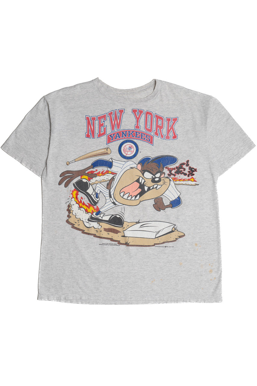 Vintage 1994 Taz NY Yankees "Too Hot To Handle" Looney Tunes T-Shirt
