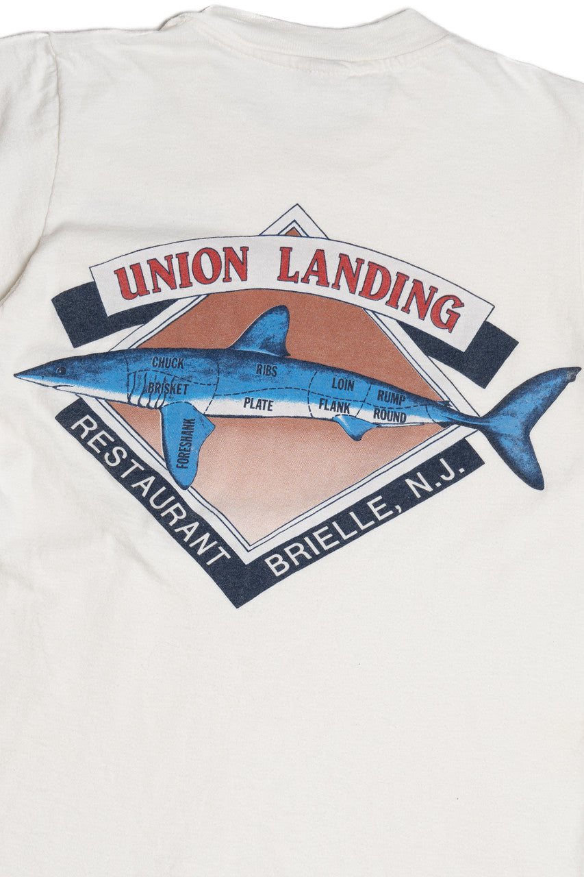 Vintage "Union Landing Restaurant" Shark Pocket T-Shirt