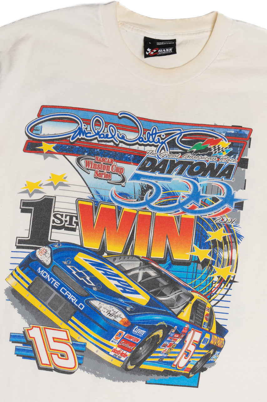 Vintage 2001 Michael Daly NASCAR Daytona 500 "1st Win" T-Shirt