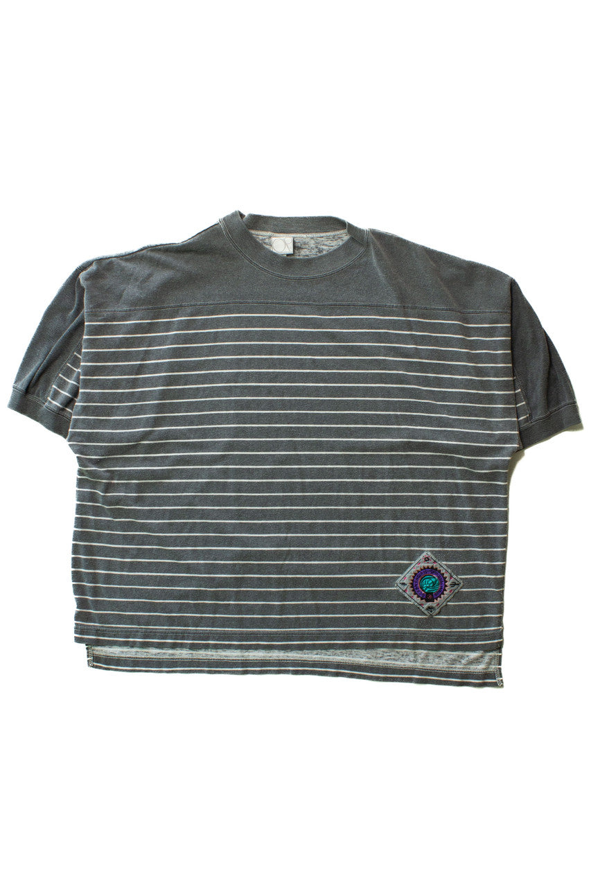 Vintage Gray Striped Ocean Pacific T-Shirt (1990s)
