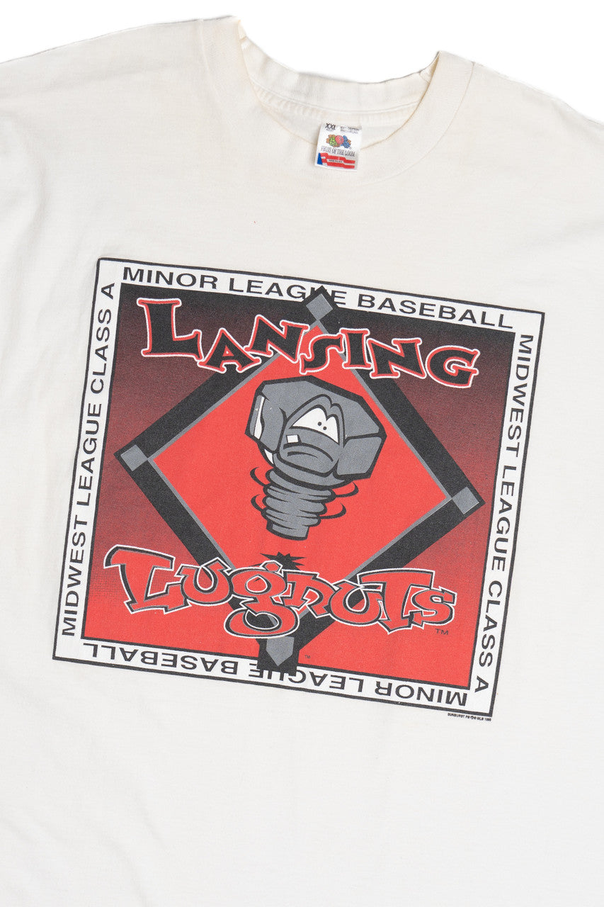 Vintage 1995 "Lansing Lugnuts" Midwest Minor League Baseball T-Shirt