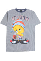 Vintage "Got Coffee?" Tweety Bird Looney Tunes Tall Sleep T-Shirt