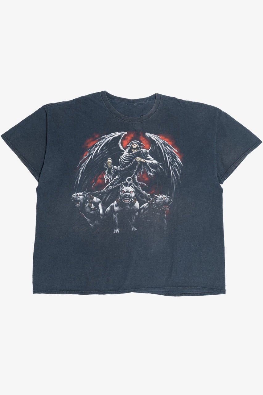 Vintage Skeleton Demon With Three Dogs T-Shirt