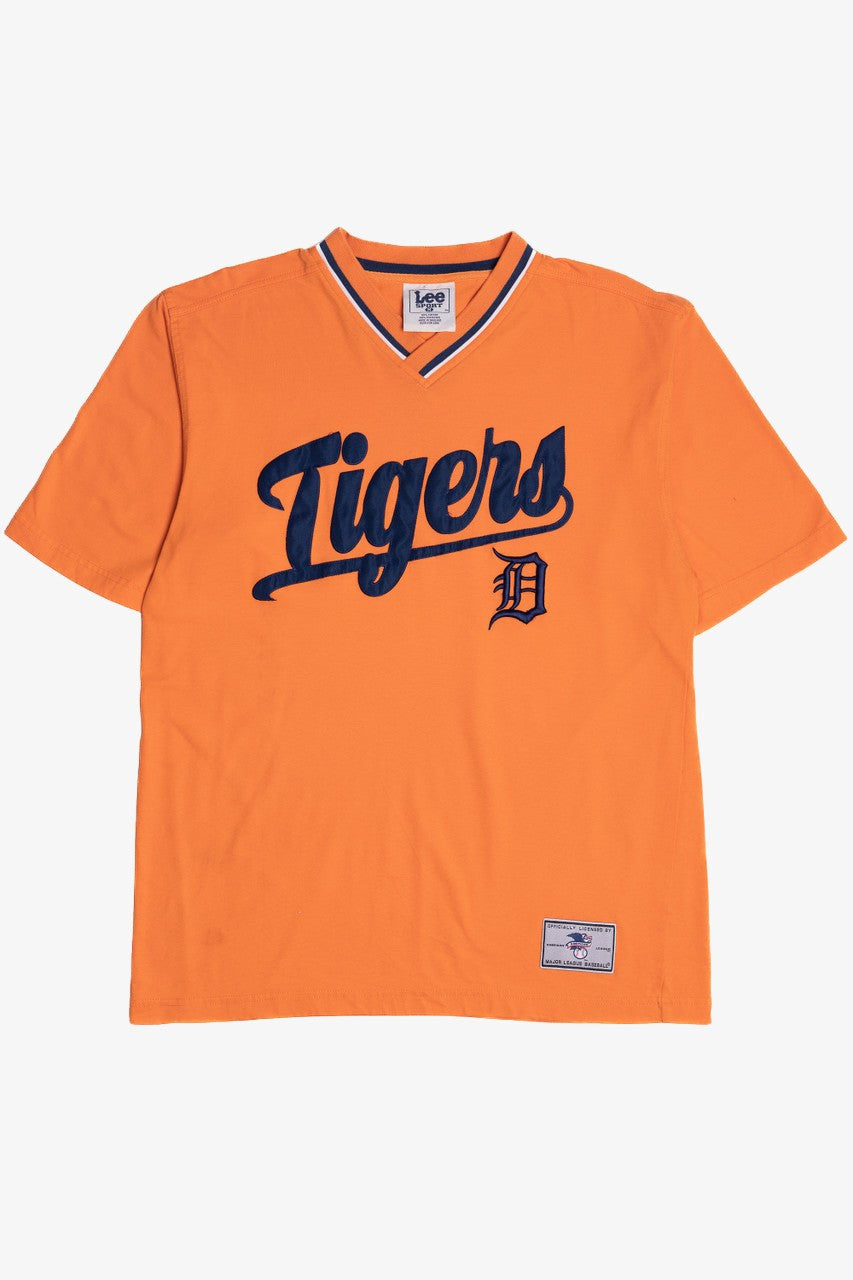 Vintage Detroit Tigers Lee Sport V-Neck Baseball T-Shirt