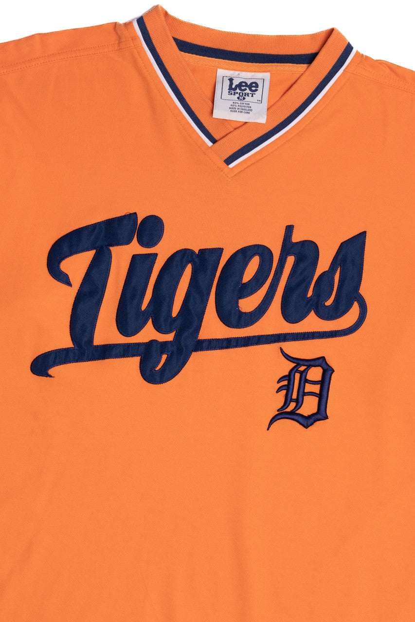 Vintage Detroit Tigers Lee Sport V-Neck Baseball T-Shirt