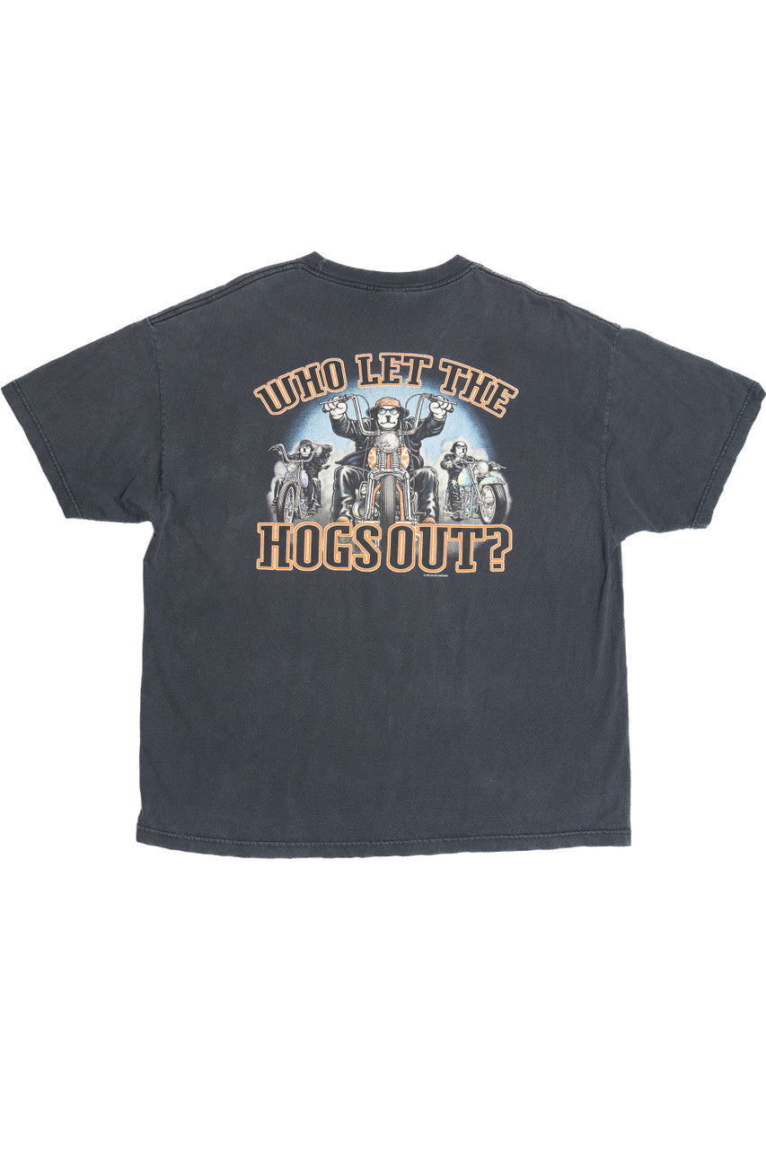 Vintage "Who Let The Hogs Out" Big Dogs Motorcycle T-Shirt