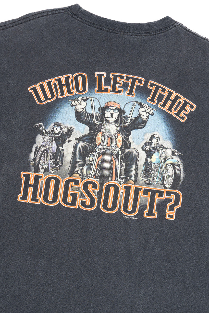 Vintage "Who Let The Hogs Out" Big Dogs Motorcycle T-Shirt