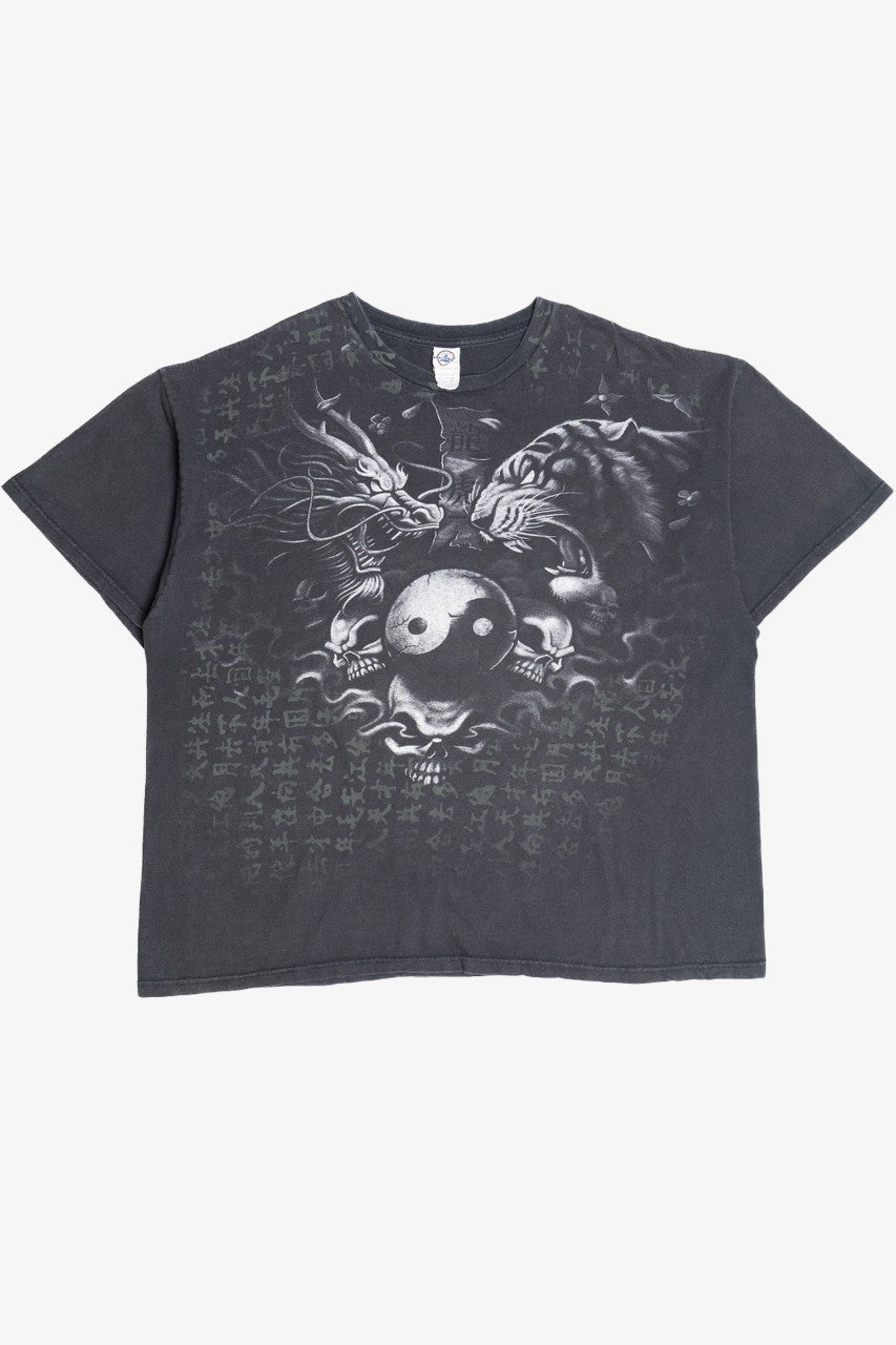 Vintage Ying Yang Dragon Skulls And More T-Shirt