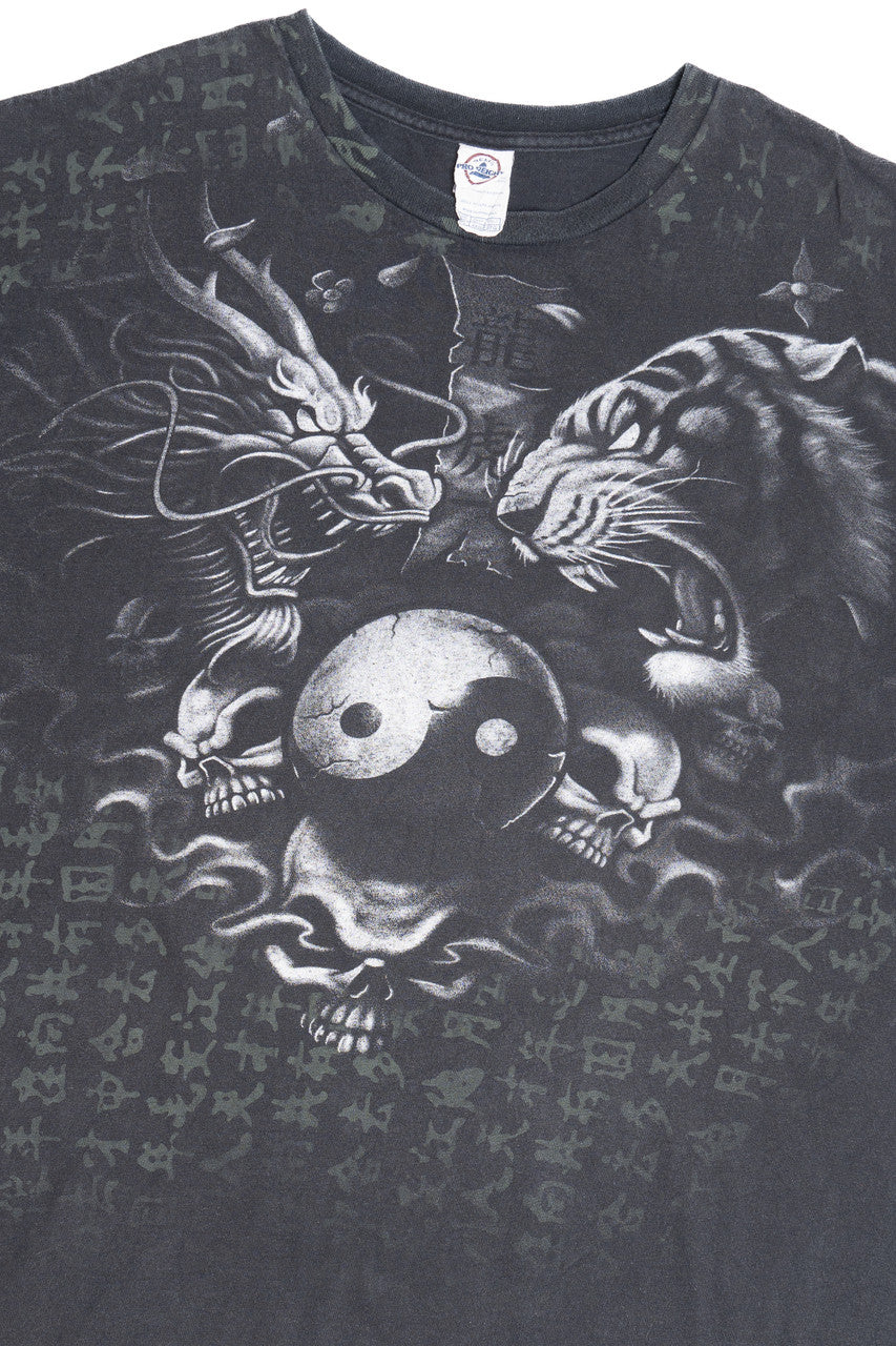 Vintage Ying Yang Dragon Skulls And More T-Shirt