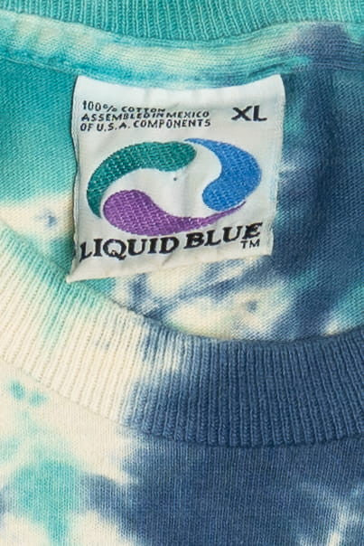 Vintage Miami Dolphins Liquid Blue Tie Dye T-Shirt