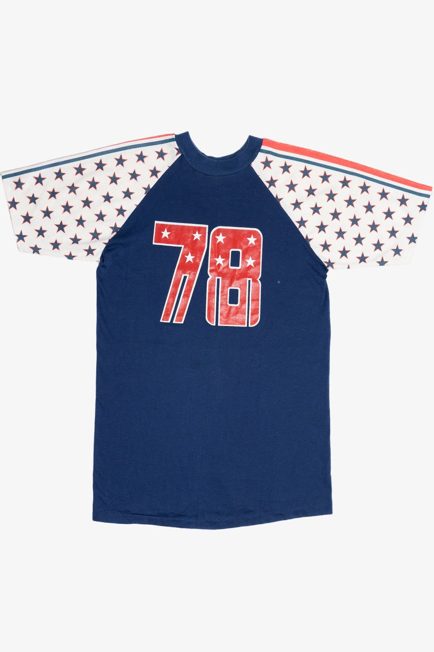 Vintage "78" Americana Stars And Stripes Velva Sheen T-Shirt (1970s)