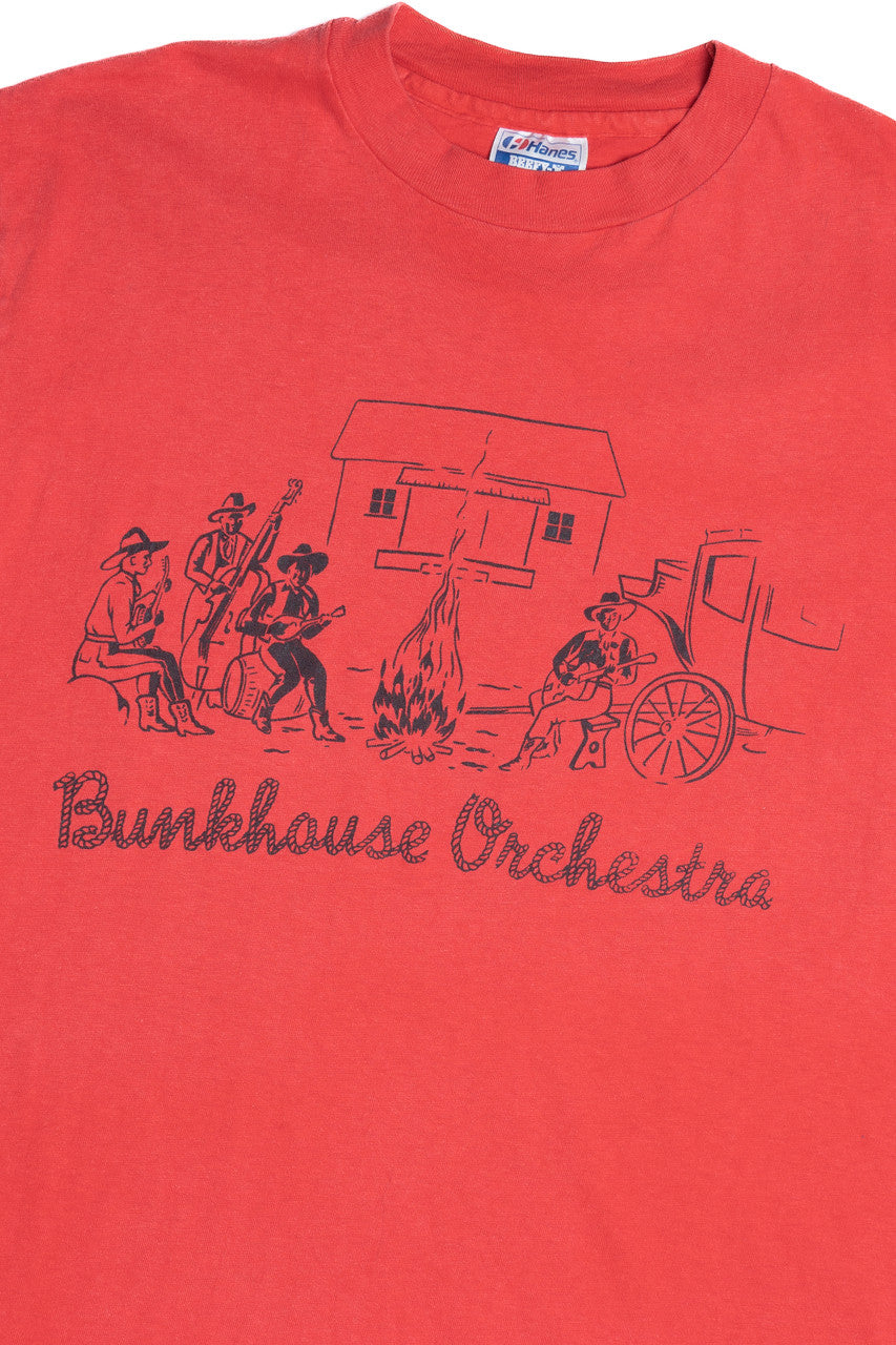 Vintage "Bunkhouse Orchestra" Music Around Campfire T-Shirt