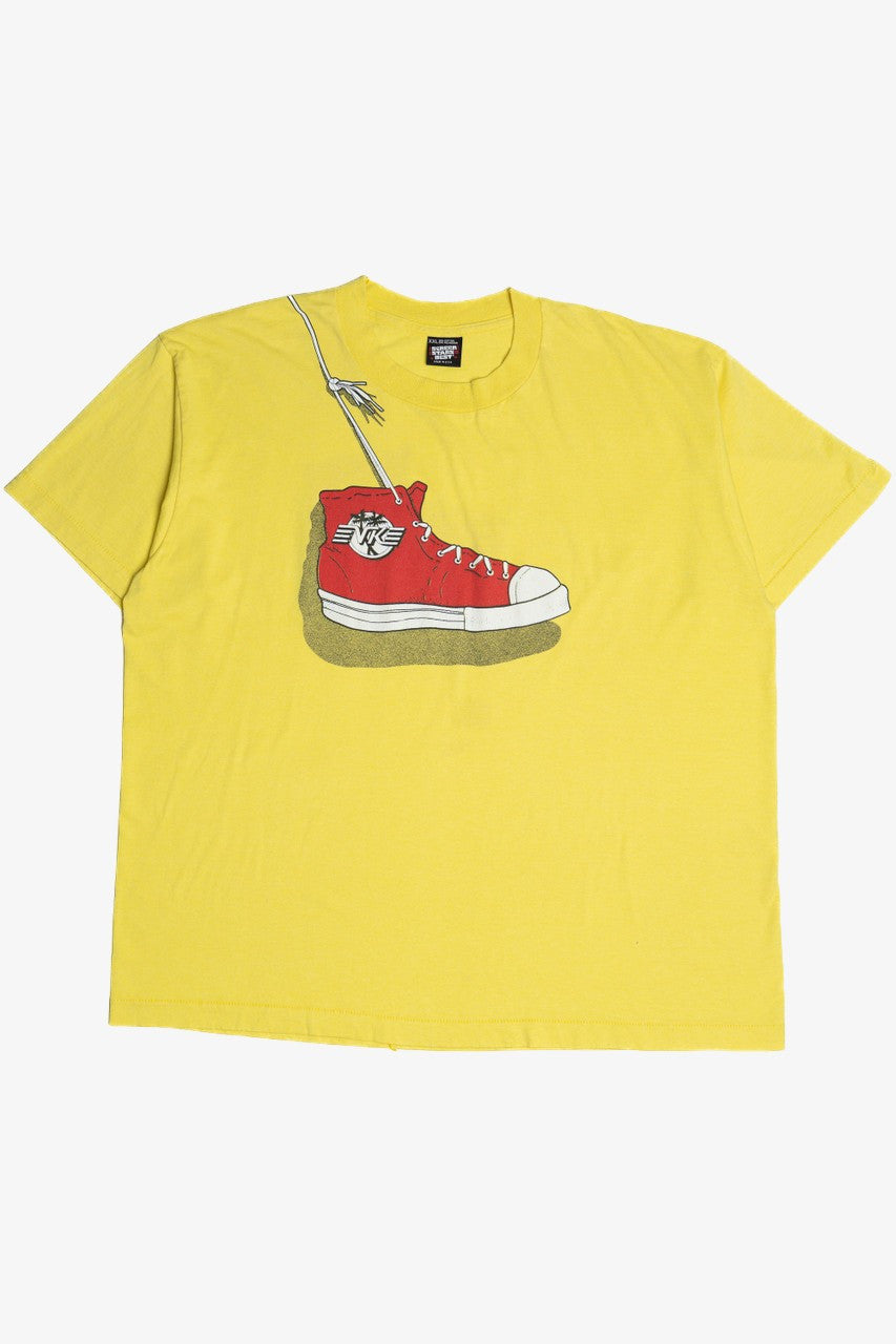 Vintage High Top Velvet Knights Shoes Over Shoulder Print T-Shirt