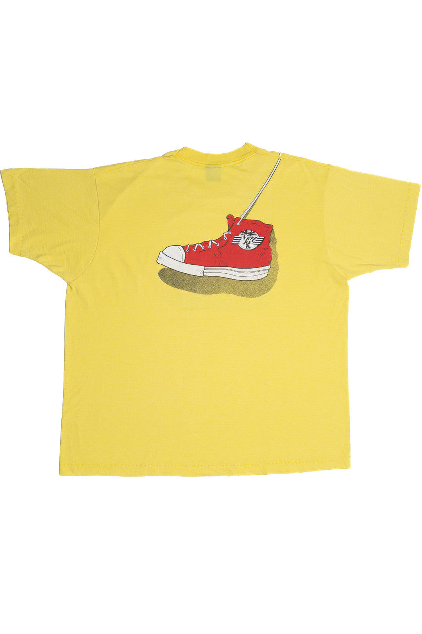 Vintage High Top Velvet Knights Shoes Over Shoulder Print T-Shirt
