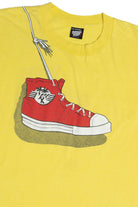 Vintage High Top Velvet Knights Shoes Over Shoulder Print T-Shirt