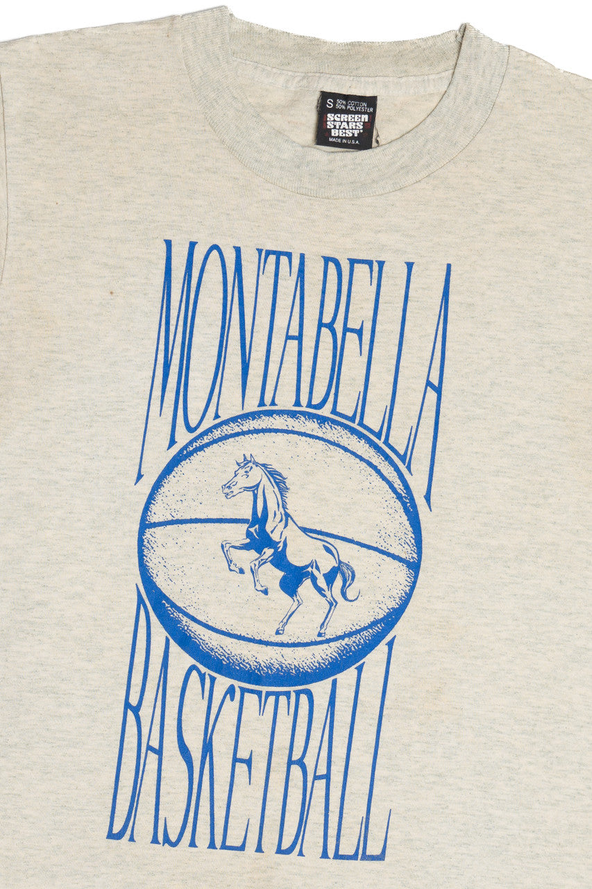 Vintage Montabella Basketball Horse Mascot T-Shirt