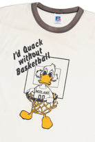 Vintage "I'd Quack Without Basketball" Russell Athletic Ringer T-Shirt (1980s)