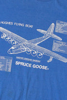Vintage "Spruce Goose" Plane Diagram Graphic T-Shirt (1980s)