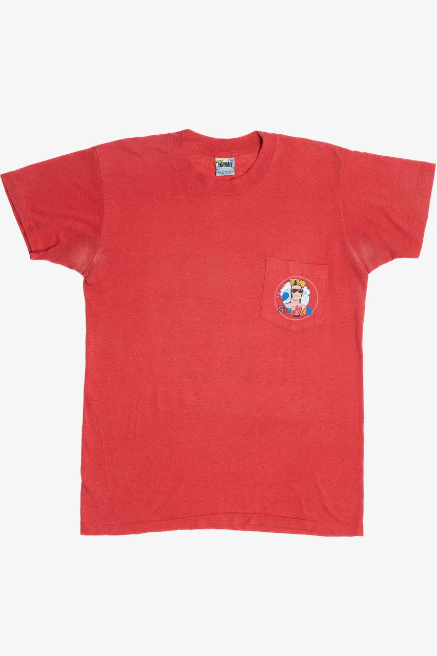 Vintage "S.M.A.R.T." Surf Man Aquatic Riding Team Member Pocket T-Shirt (1980s)