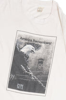 Vintage POW MIA "America Remembers!" Screen Stars T-Shirt (1980s)