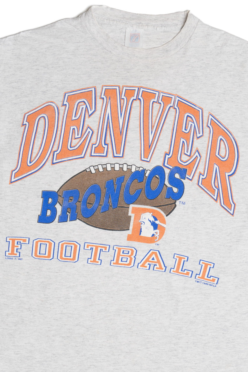 Vintage 1990 "Denver Broncos Football" Logo 7 T-Shirt