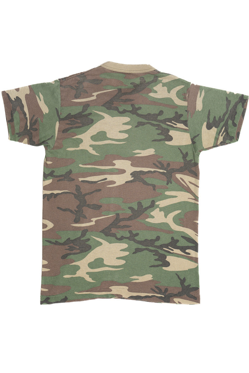 Vintage All Over Camo Print MJ Soffe Company T-Shirt (1980s)