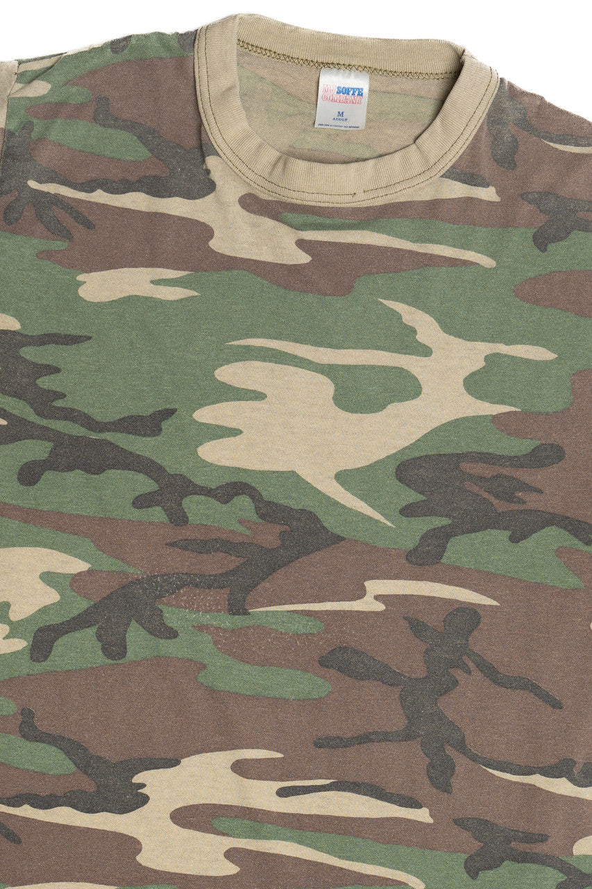 Vintage All Over Camo Print MJ Soffe Company T-Shirt (1980s)